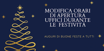 modifica orari uffici festività natalizie 2022